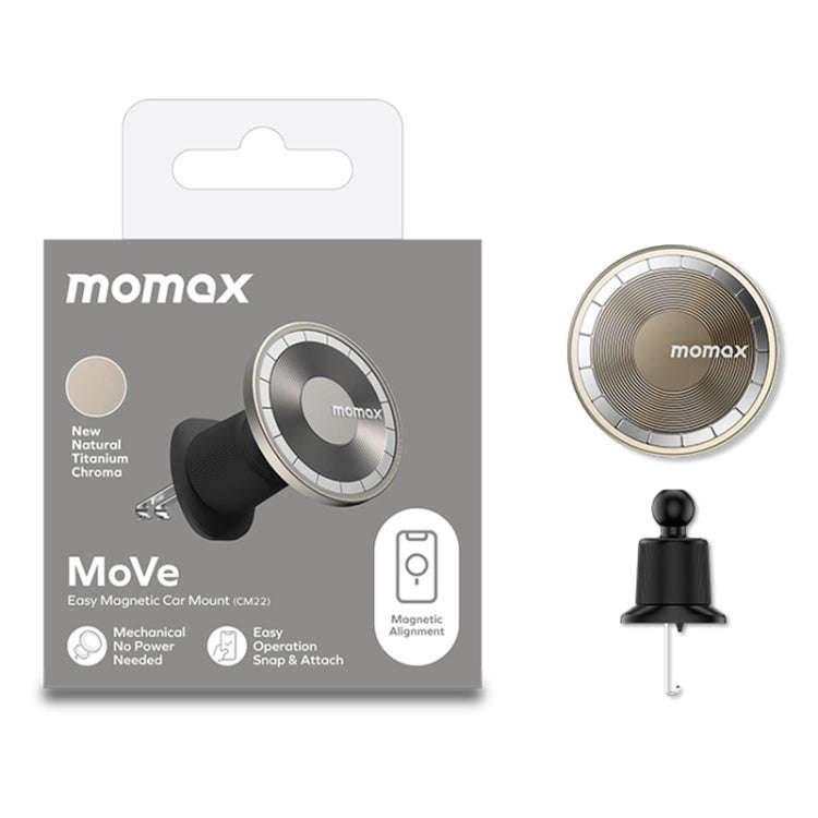 MOMAX MoVe Universal Transparent Magnetic Air Outlet Car Holder (Gold)