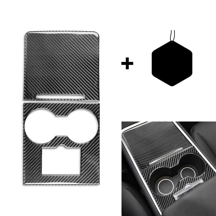 For Tesla Model 3 2017-2022 / Model Y 2000- Car Carbon Fiber Central Control Decorative Sticker (...