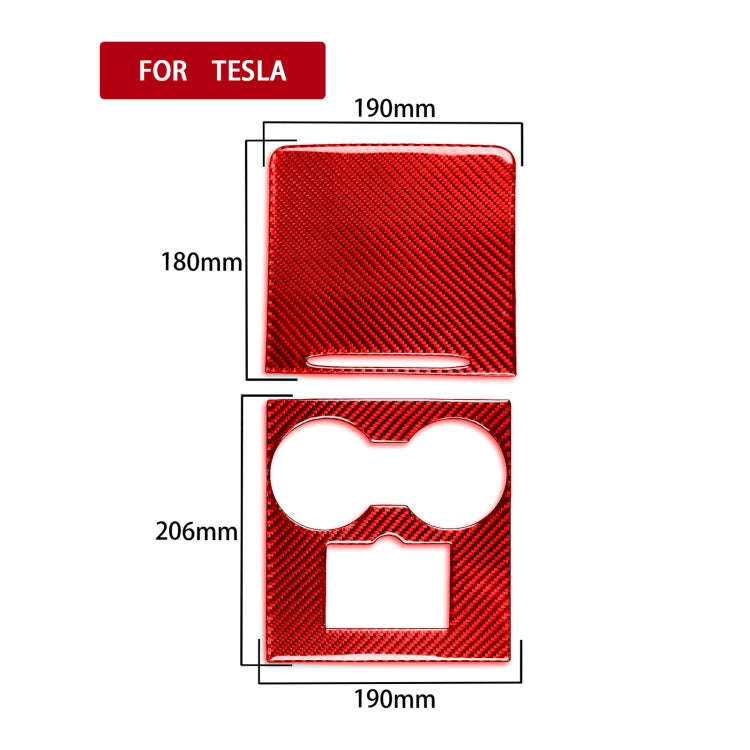 For Tesla Model 3 2017-2022 / Model Y 2000- Car Carbon Fiber Central Control Decorative Sticker (...