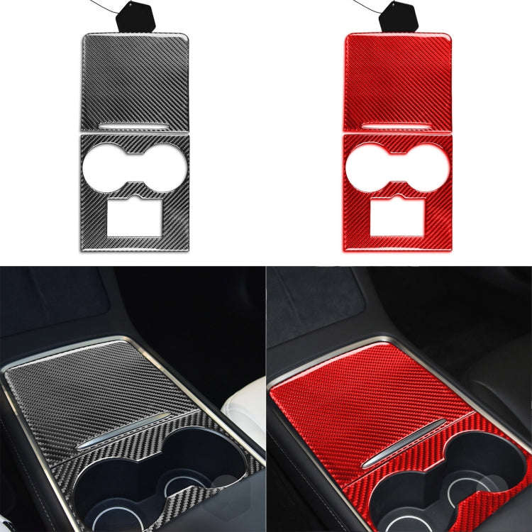 For Tesla Model 3 2017-2022 / Model Y 2000- Car Carbon Fiber Central Control Decorative Sticker (...