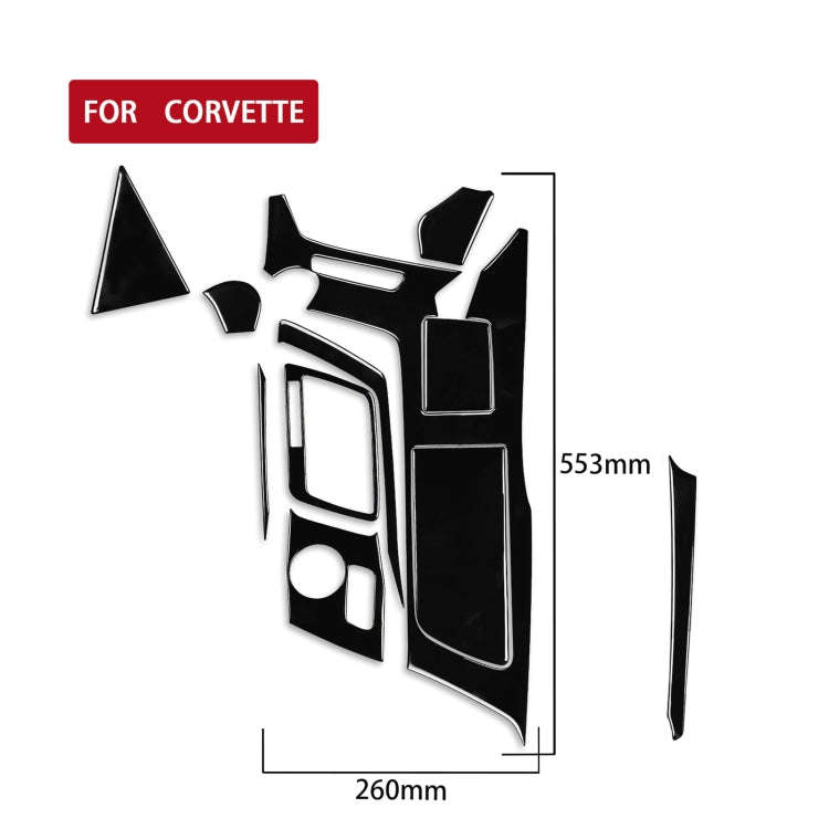 For Chevrolet Corvette C7 2014-2019 11 in 1 Car Gear Water Cup Panel Decorative Sticker, Left Drive