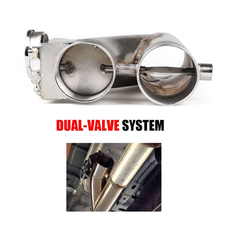 CNSPEED Y Shape 2 In 1 Car Remote Control Electric Exhaust Valve Pipe, Size: 2.25 inch