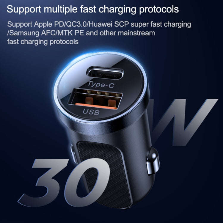 JOYROOM C-A08 30W Mini PD+QC3.0 Dual-port Smart Car Charger (Black)