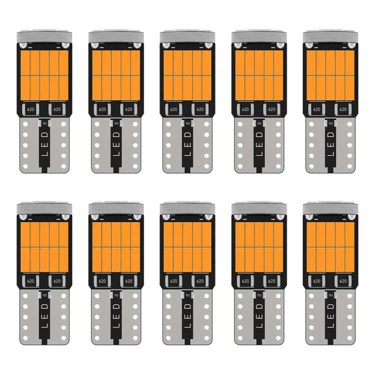 10pcs T10 4014-26SMD Car Bright Lights LED Clearance Light Lamp Reading Light (Yellow Light)