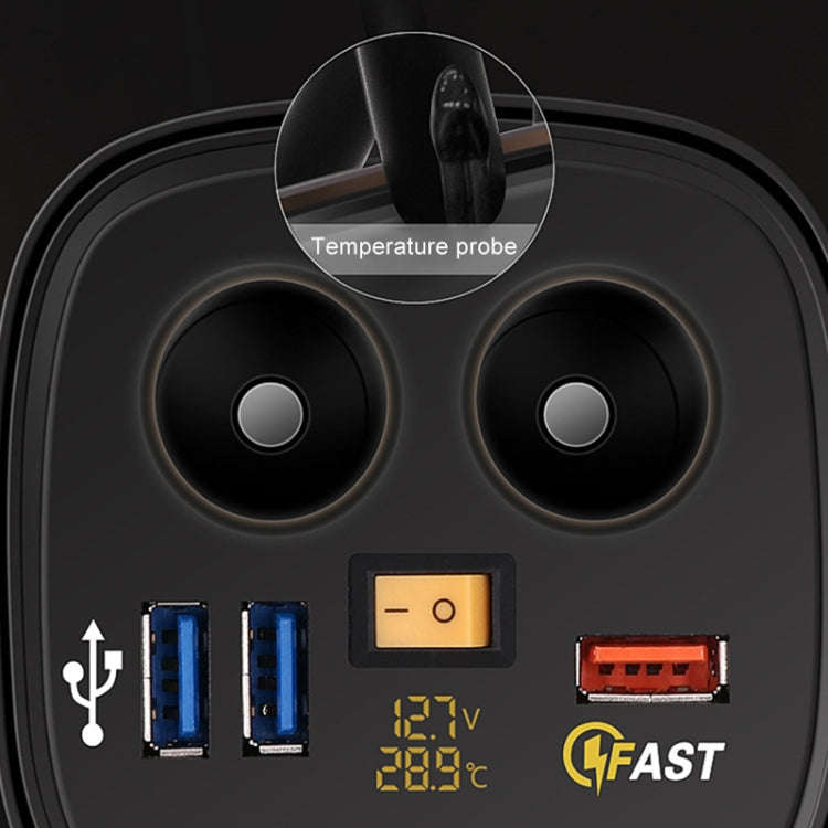 Universal Car QO3.0 Three Port USB Charger Power Outlet Adapter with LED Digital Voltmeter and Th...