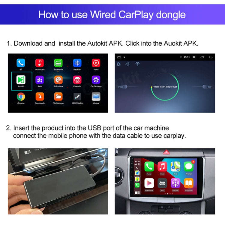 Car Navigation for Android / Apple Carplay Wireless Bluetooth Module Auto Smart Phone USB Carplay...