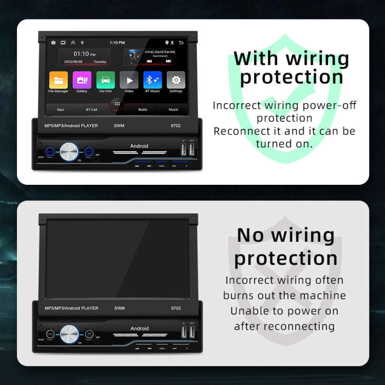 SWM 9702 Car HD 7 inch Android Radio Receiver MP5 Player, Support FM & Bluetooth & GPS & WiFi