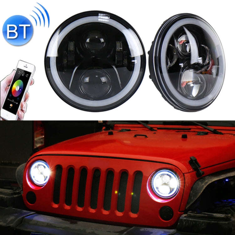 2 PCS 7 inch DC12V 6000K-6500K 50W Car LED Headlight Lamp Beads for Jeep Wrangler / Harley, Suppo...