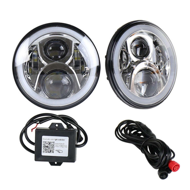 2 PCS 7 inch DC12V 6000K-6500K 50W Car LED Headlight Lamp Beads for Jeep Wrangler / Harley, Suppo...