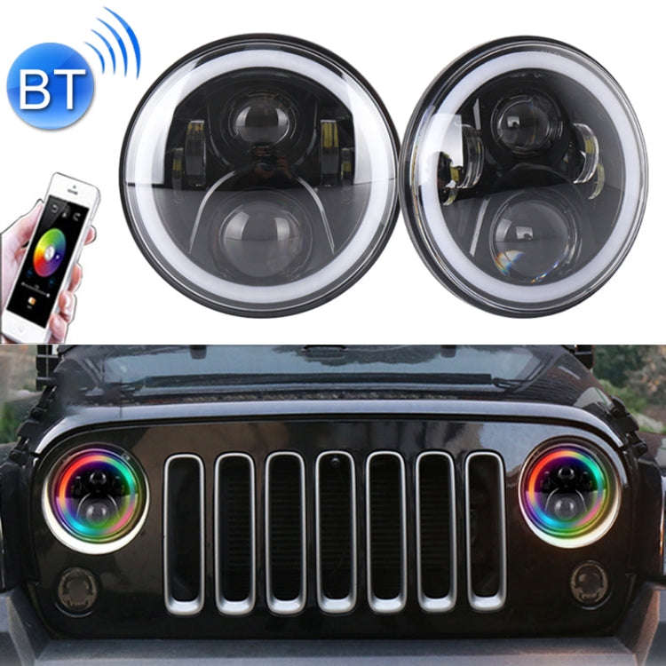 2 PCS 7 inch DC12V 6000K-6500K 50W Car LED Headlight Lamp Beads for Jeep Wrangler / Harley, Suppo...