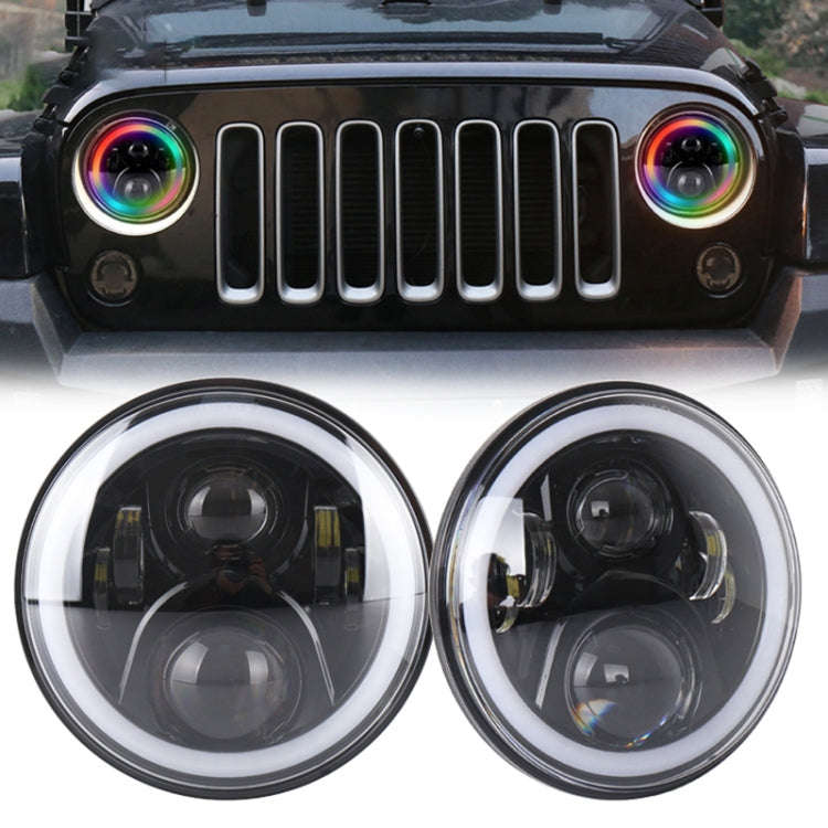 2 PCS 7 inch DC12V 6000K-6500K 50W Car LED Headlight Lamp Beads for Jeep Wrangler / Harley, Suppo...