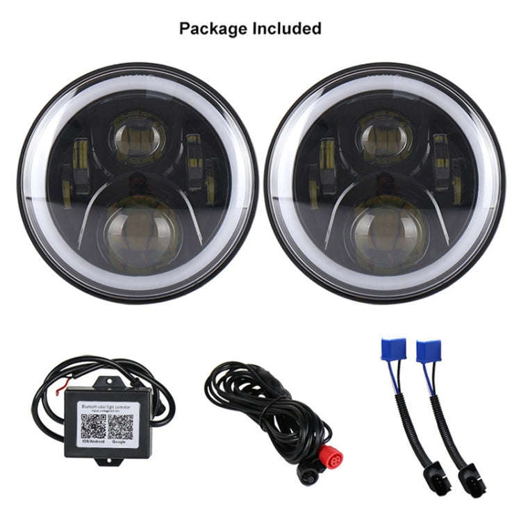 2 PCS 7 inch DC12V 6000K-6500K 50W Car LED Headlight Lamp Beads for Jeep Wrangler / Harley, Suppo...
