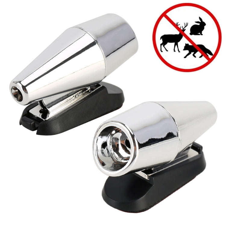 Pair Car ABS Deer Alert Sound Alarm Ultrasonic Wind Power Animal Repeller(Black Silver)