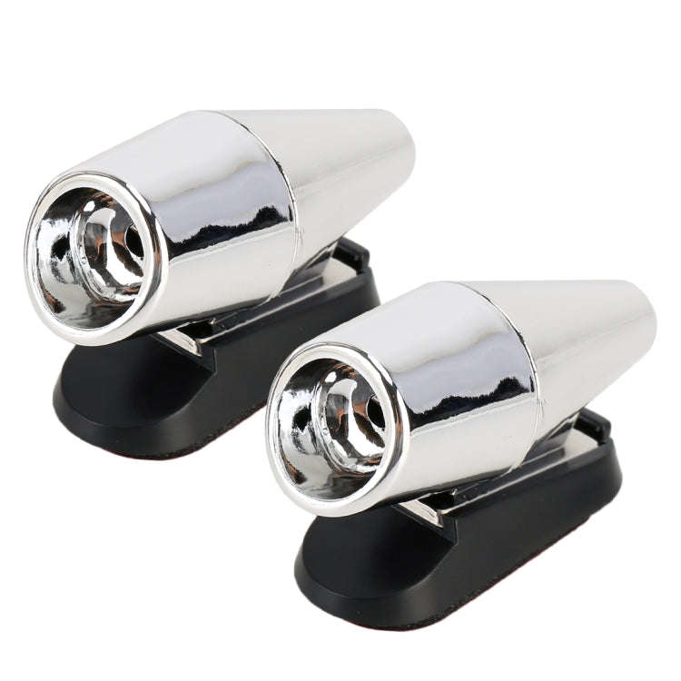 Pair Car ABS Deer Alert Sound Alarm Ultrasonic Wind Power Animal Repeller(Black Silver)
