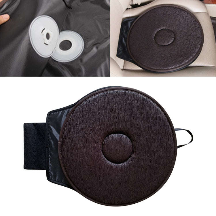 360 Degree Rotation Car Seat Cushion Whirling Seat Mat (Coffee)