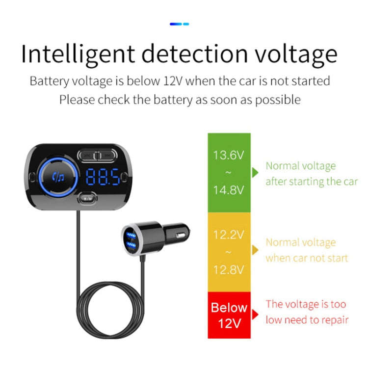 BC49BQ Car Digital Radio Receiver Bluetooth MP3 Player FM Transmitter Voice Assistant QC3.0 Quick...
