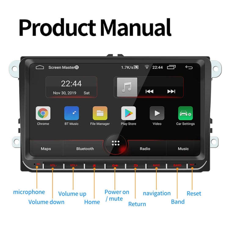 9093 Car HD 9 inch Radio Receiver MP5 Player for Volkswagen, Support FM & Bluetooth & TF Card & G...