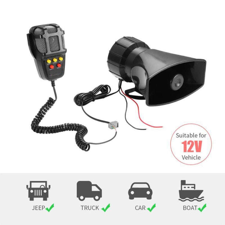 HW-1006B 12V 100W 125dB 5-tone Car Electric Alarm Air Horn Siren Speaker 5 Sound Tone Super Loud ...