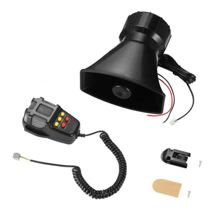HW-1006B 12V 100W 125dB 5-tone Car Electric Alarm Air Horn Siren Speaker 5 Sound Tone Super Loud ...