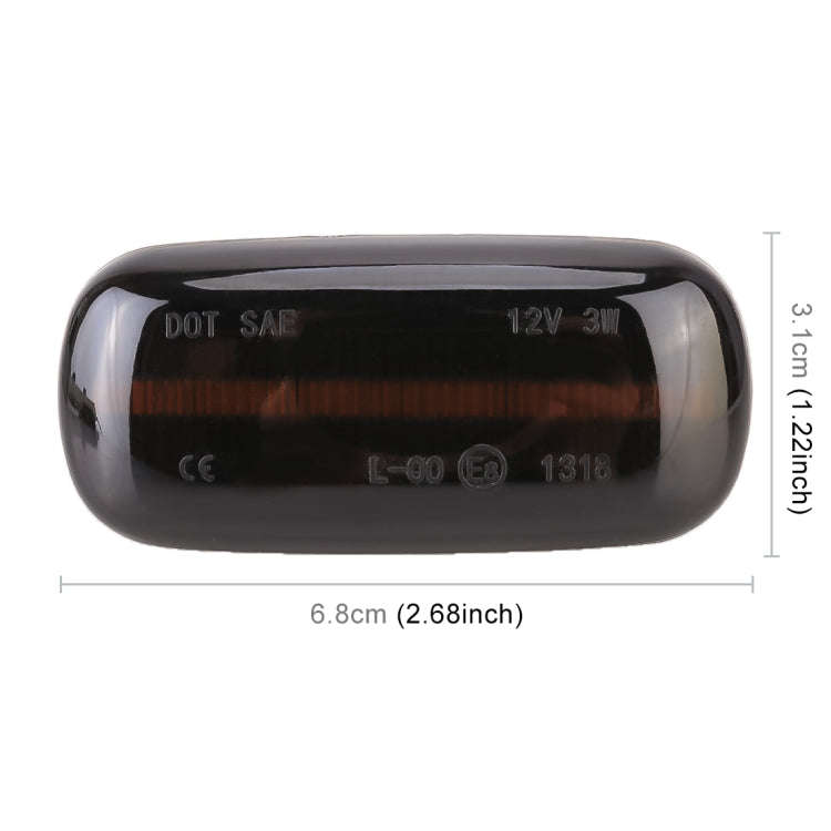 2 PCS DC12V / 3W Car LED Dynamic Blinker Side Lights Flowing Water Turn Signal Light for Audi, Ye...