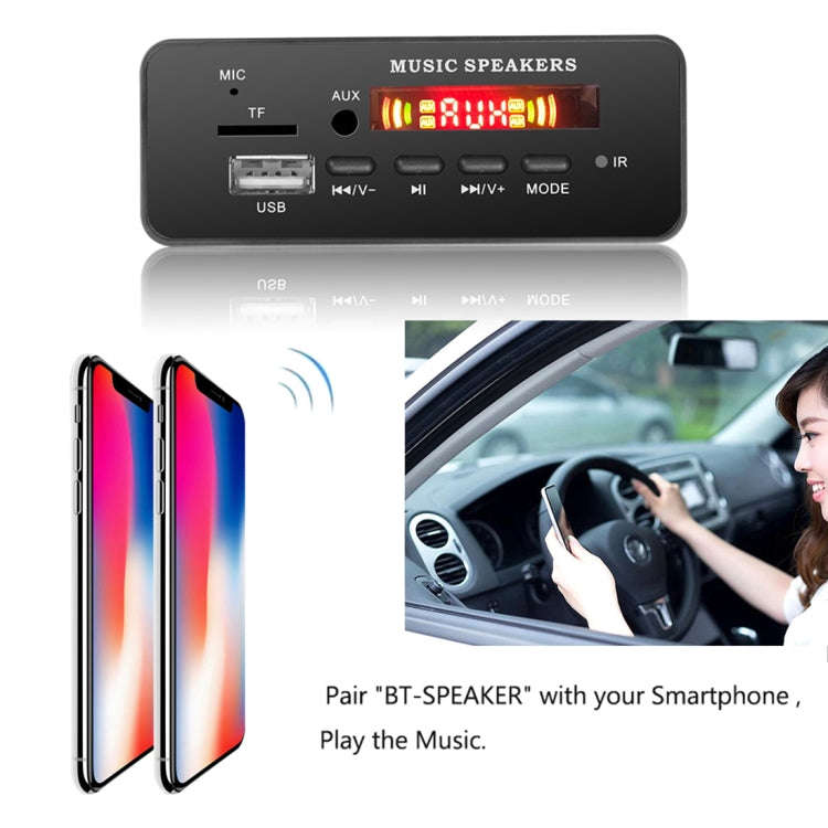 Car 12V 2x3W Audio MP3 Player Decoder Board FM Radio TF USB 3.5mm AUX, with Bluetooth & Recording...