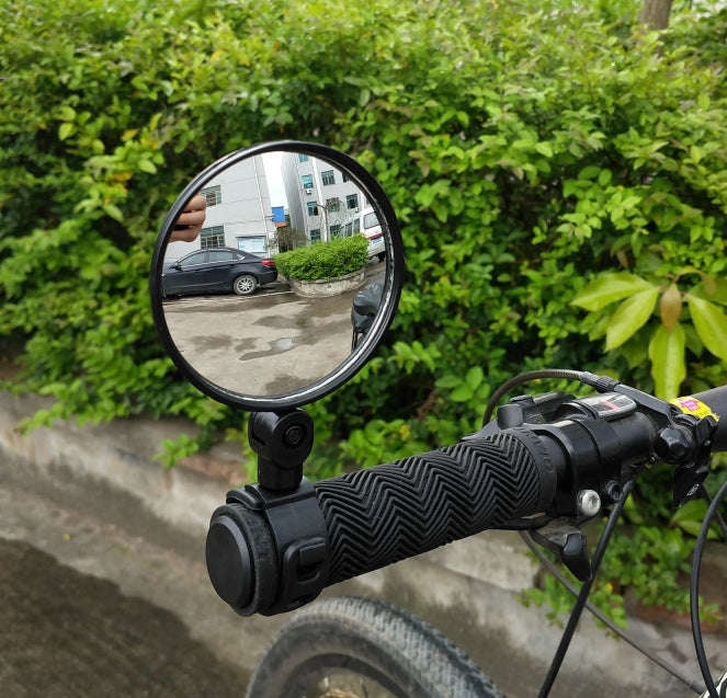 Universal 360 Rotate Adjustable Bicycle Rearview Handlebar Wide-angle Convex Mirror Cycling Rear ...