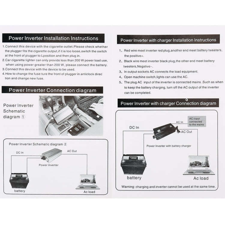 3000W DC 24V to AC 220V Car Multi-functional Sine Wave Power Inverter, Random Color Delivery