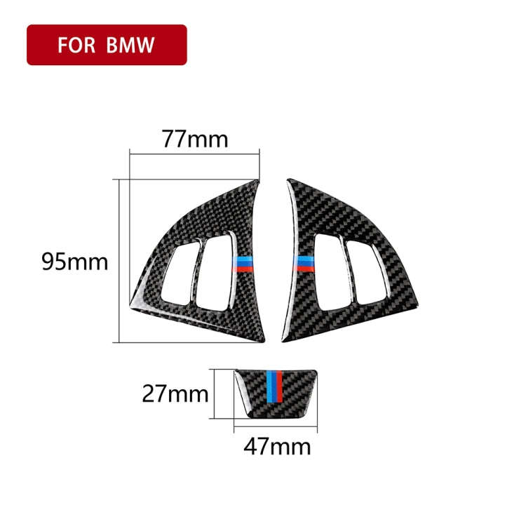 3 in 1 Car Carbon Fiber Tricolor Steering Wheel Button Decorative Sticker for BMW E70 2008-2013 X...