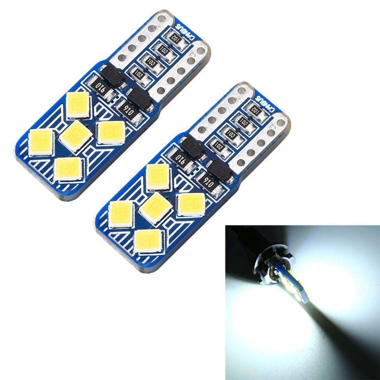 2 PCS T10 / W5W / 168 DC12V 1.8W 6000K 130LM 10LEDs SMD-2835 Car Reading Lamp Clearance Light, wi...