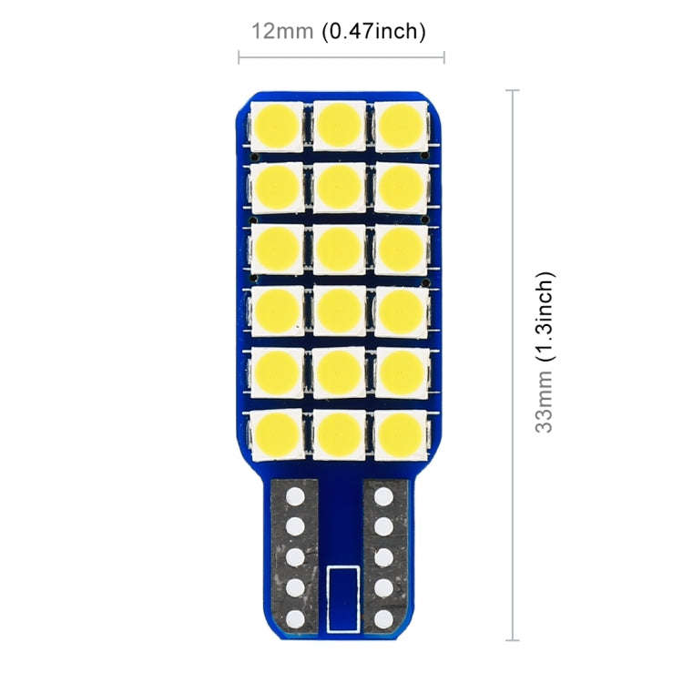 2 PCS T10 / W5W / 168 DC12V 1.8W 6000K 140LM 18LEDs SMD-3030 Car Reading Lamp Clearance Light, wi...