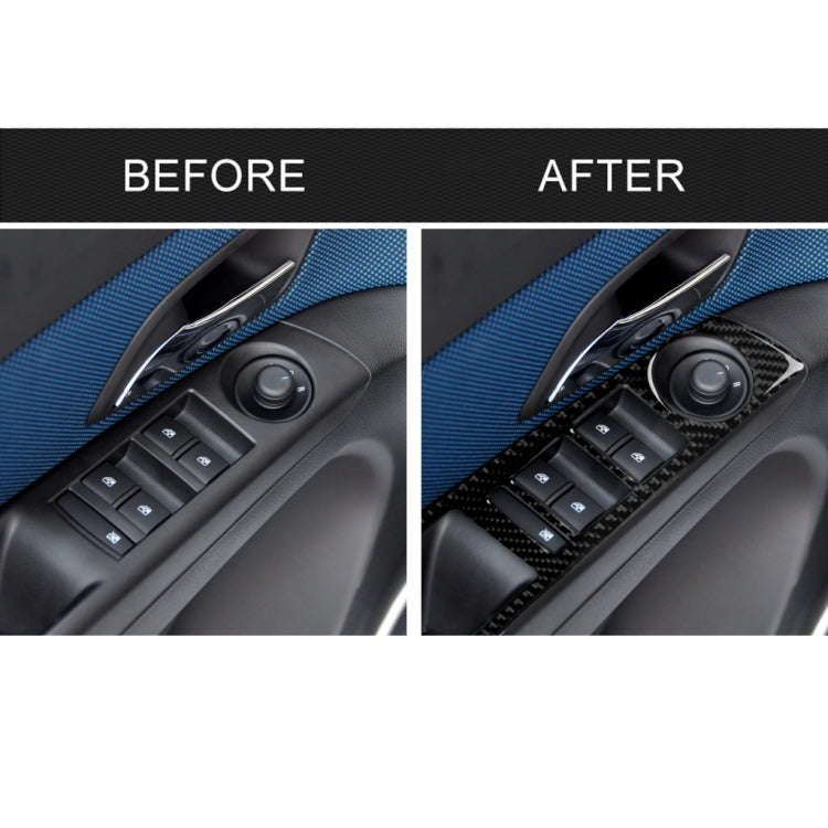 Car Carbon Fiber Window Lift Switch Panel Decorative Sticker for Chevrolet Cruze 2009-2015, Left ...