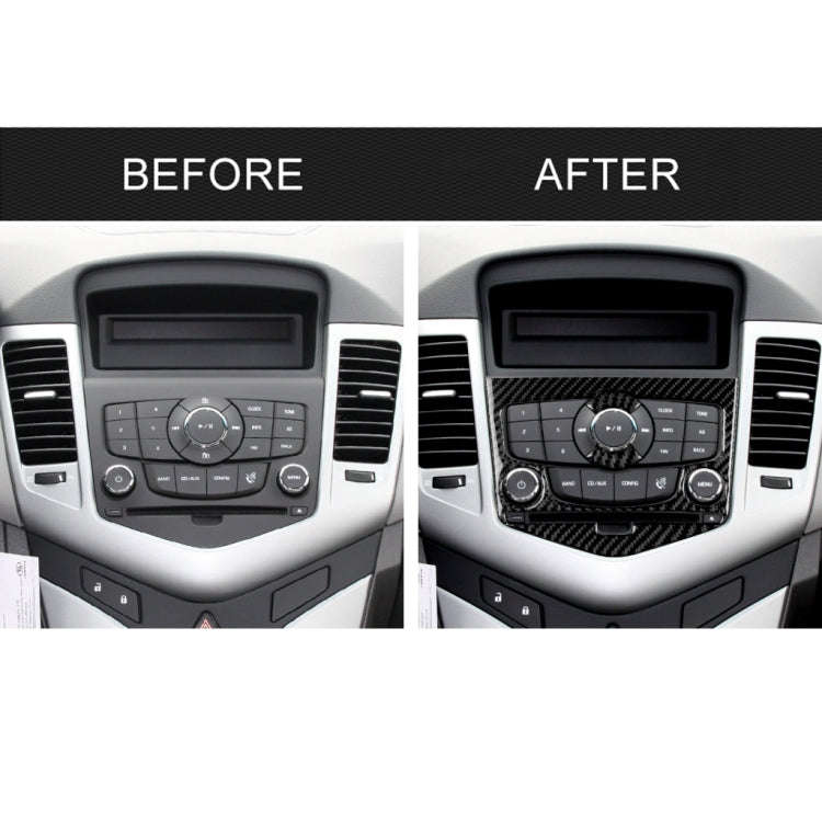 Car Carbon Fiber CD Panel Decorative Sticker for Chevrolet Cruze 2009-2015, Left and Right Drive ...