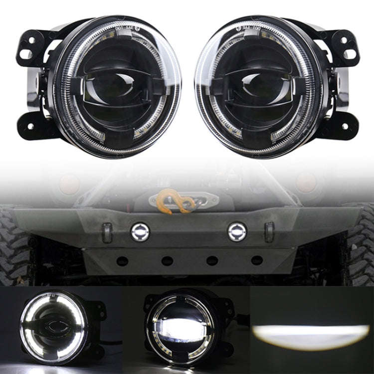 2 PCS 4 inch Car LED Angel Eyes Spotlight Modified Fog Lights for Jeep Wrangler / Dodge / Chrysle...