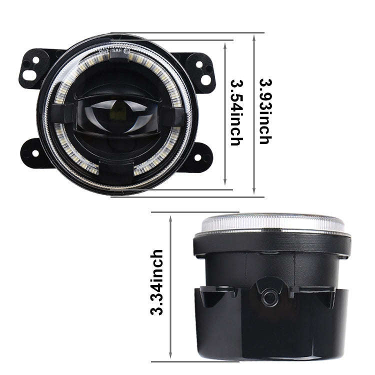 2 PCS 4 inch Car LED Angel Eyes Spotlight Modified Fog Lights for Jeep Wrangler / Dodge / Chrysle...