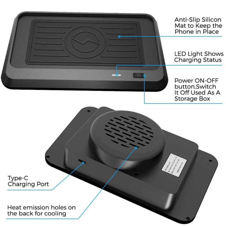 Car Qi Standard Wireless Charger 10W Quick Charging for 2015-2019 Land Rover Discovery Sport, Lef...