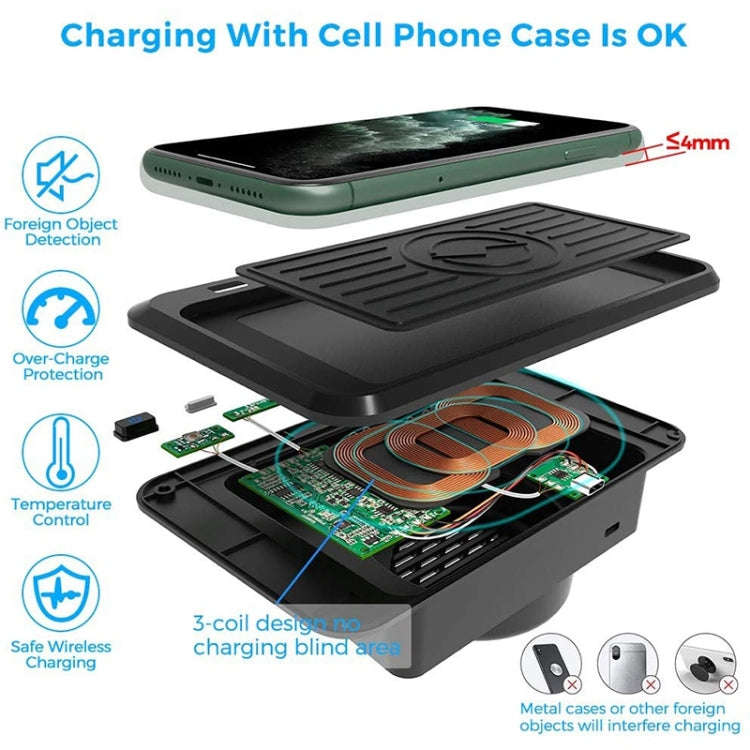 Car Qi Standard Wireless Charger 10W Quick Charging for 2015-2019 Land Rover Discovery Sport, Lef...