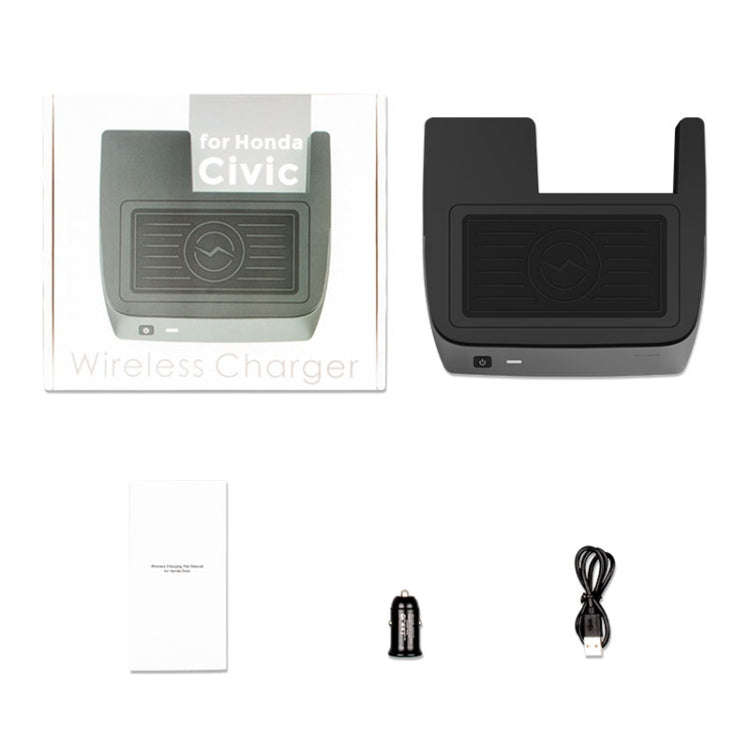 Car Qi Standard Wireless Charger 10W Quick Charging for 2016-2021 Honda Civic, Left Driving