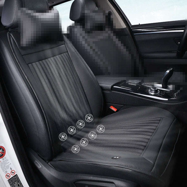 Car 12V Cushion Summer USB Breathable Ice Silk Seat Cover, Eight Fans + Ventilation and Refrigera...