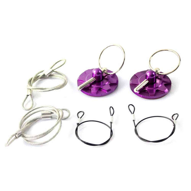 XH-6049 Car Universal Modified Racing Punch-free Aluminum Engine Hood Lock Cover(Purple)