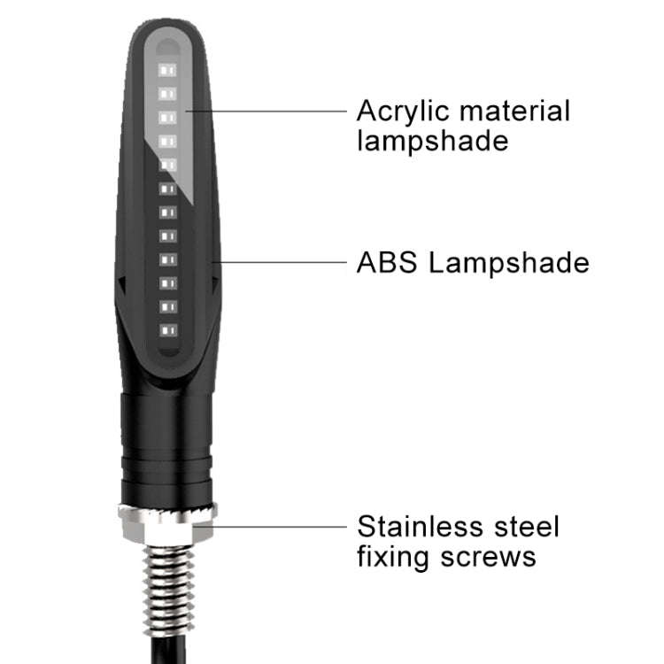 2 PCS D12V / 1W Motorcycle LED Waterproof Dynamic Blinker Side Lights Flowing Water Turn Signal L...