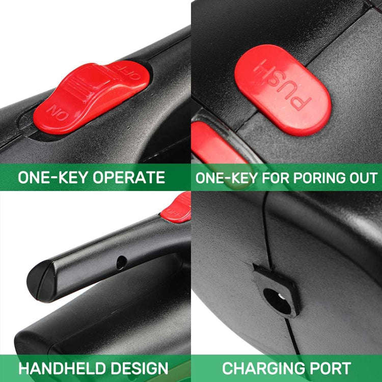 Car Wired Portable 120W Handheld Powerful Vacuum Cleaner with LED Light Cable Length: 5m(Black)