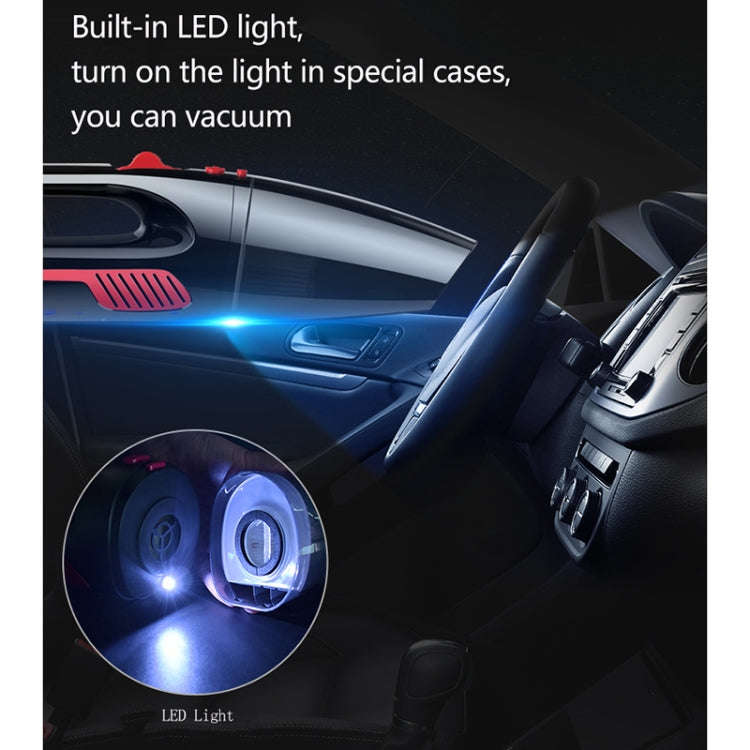 Car Wired Portable 120W Handheld Powerful Vacuum Cleaner with LED Light Cable Length: 5m(White)