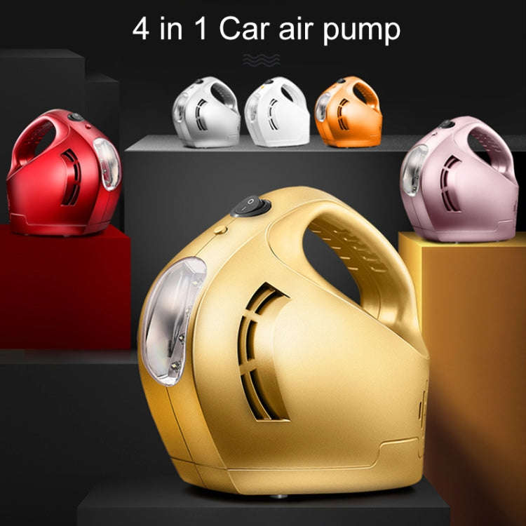 DC 12V 100W Four In One Portable  Car Tire Pump Inflatable Pump(Rose Gold)