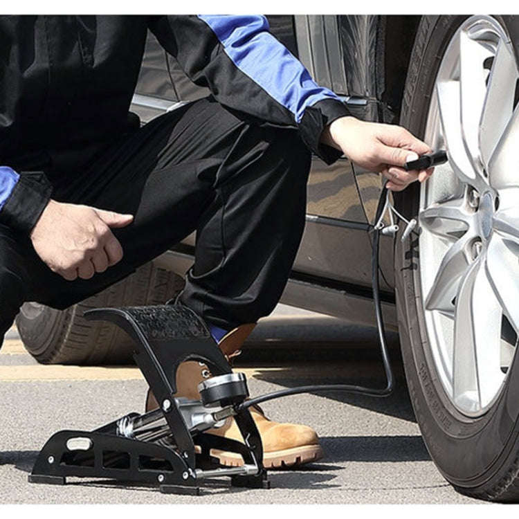 55B-01 Car / Motorcycle / Bicycle Portable High Pressure Double Pipe Inflatable Cylinder Pedal Ai...