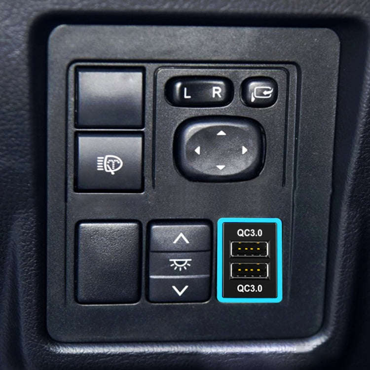 Car QC3.0 Fast Charge USB Interface Modification Charger for Toyota, Fuse to Take Power(Ice Blue ...