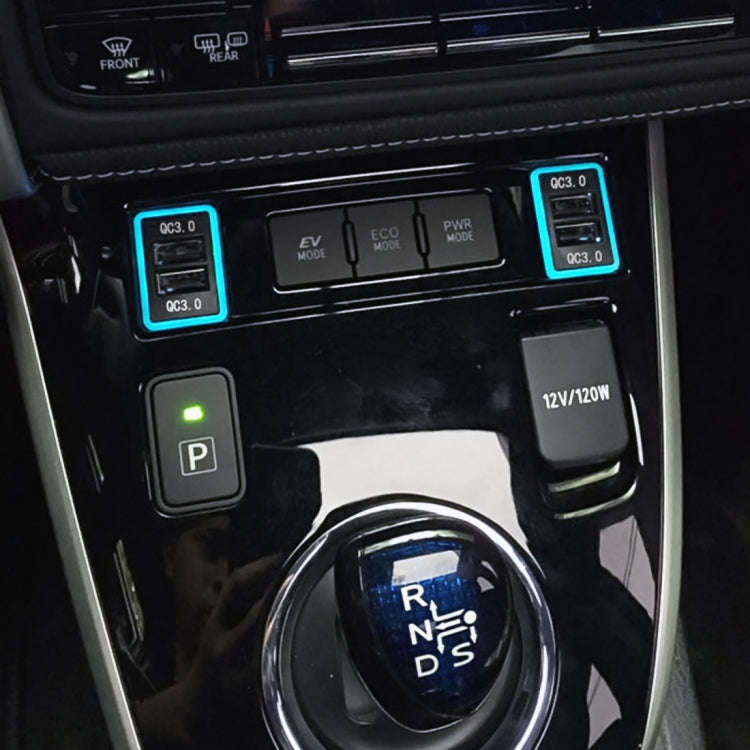 Car QC3.0 Fast Charge USB Interface Modification Charger for Toyota, Fuse to Take Power(Ice Blue ...