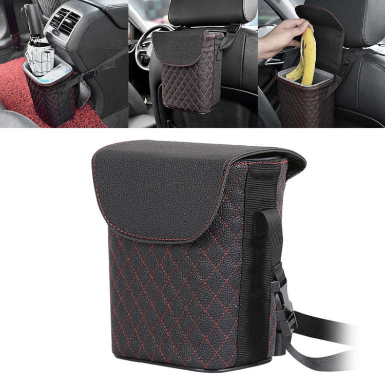 Car Back Seat Hook Garbage Can Car Storage Box (Black)
