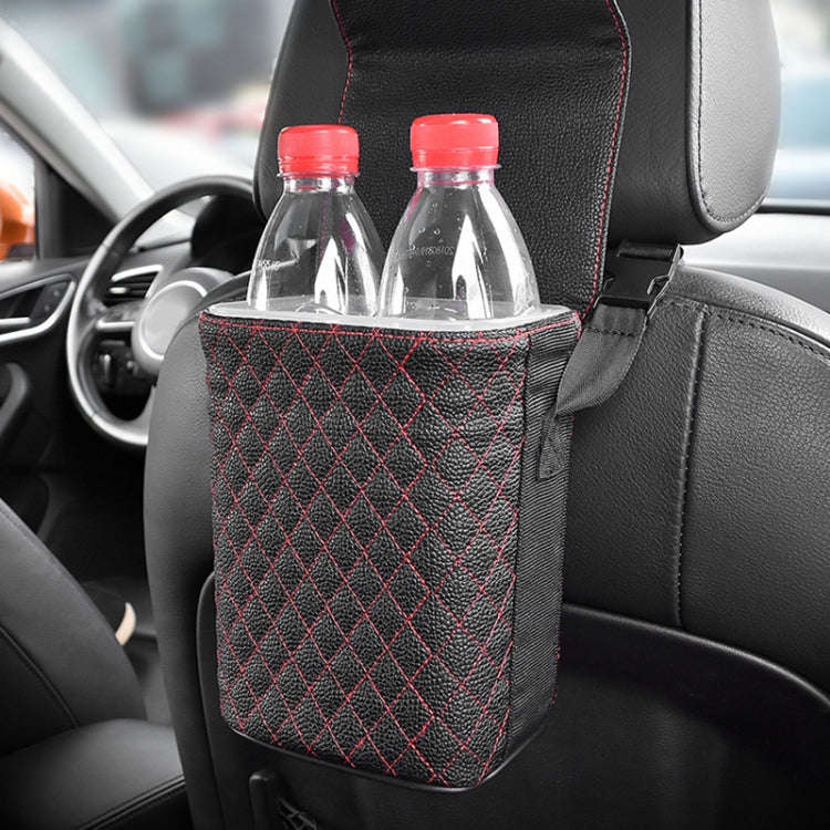 Car Back Seat Hook Garbage Can Car Storage Box (Black)