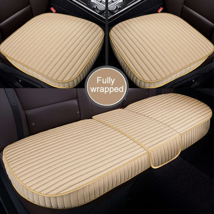 3 in 1 Car Seat Cushion Free Binding All Inclusive Seat Mat Set (Beige)