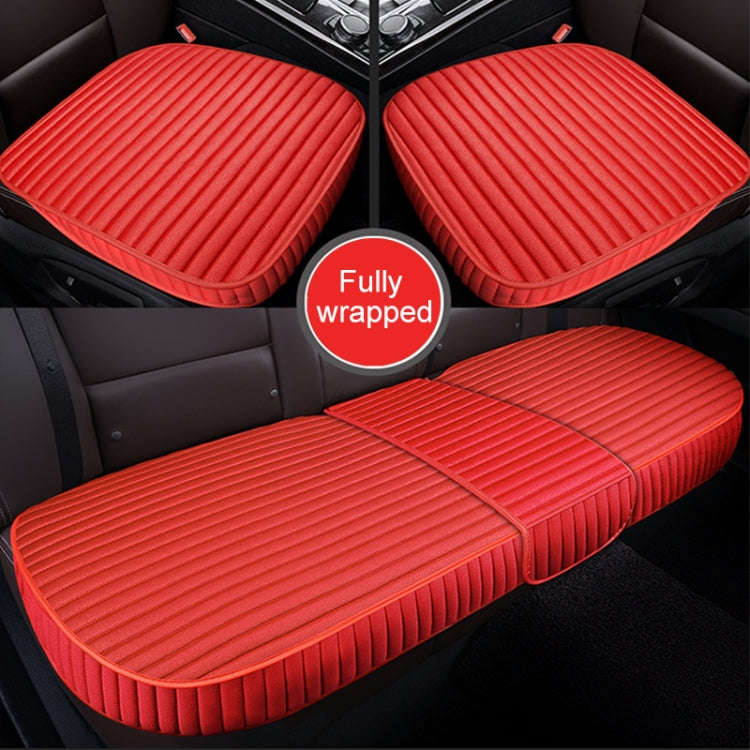 3 in 1 Car Seat Cushion Free Binding All Inclusive Seat Mat Set (Red)